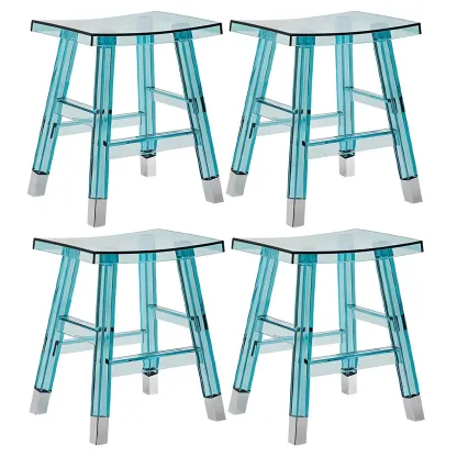 Vibrant Colors Acrylic Chic Coffee Chair Stackable Bar Stool Image - 9