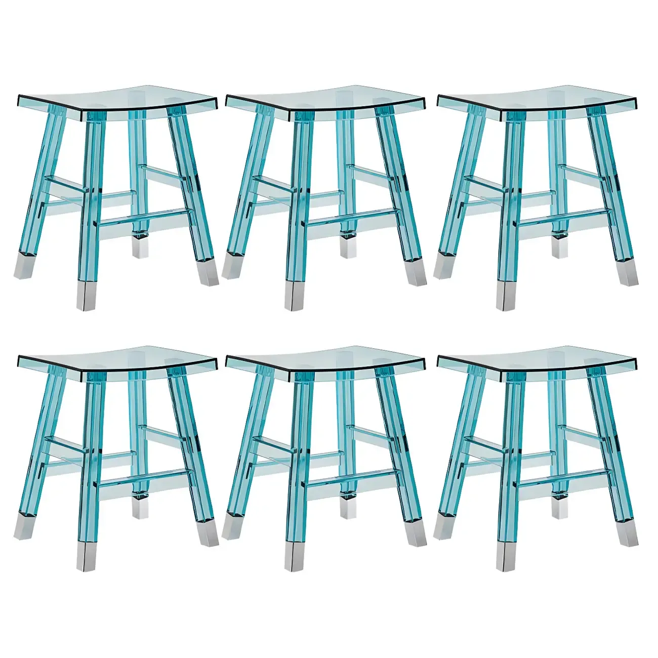 Vibrant Colors Acrylic Chic Coffee Chair Stackable Bar Stool Image - 10