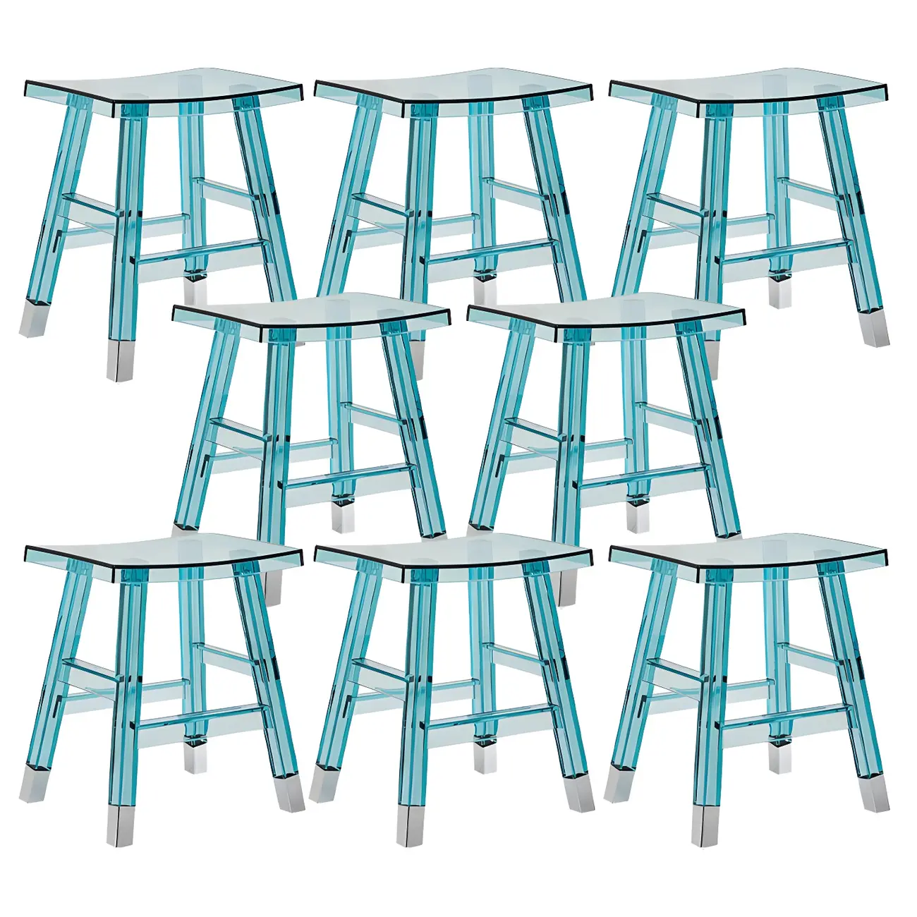 Vibrant Colors Acrylic Chic Coffee Chair Stackable Bar Stool Image - 11 | homeyfad