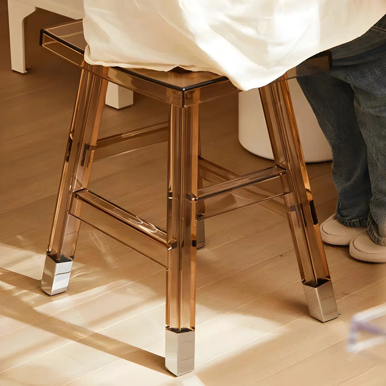 Vibrant Colors Acrylic Chic Coffee Chair Stackable Bar Stool Image - 6 | homeyfad