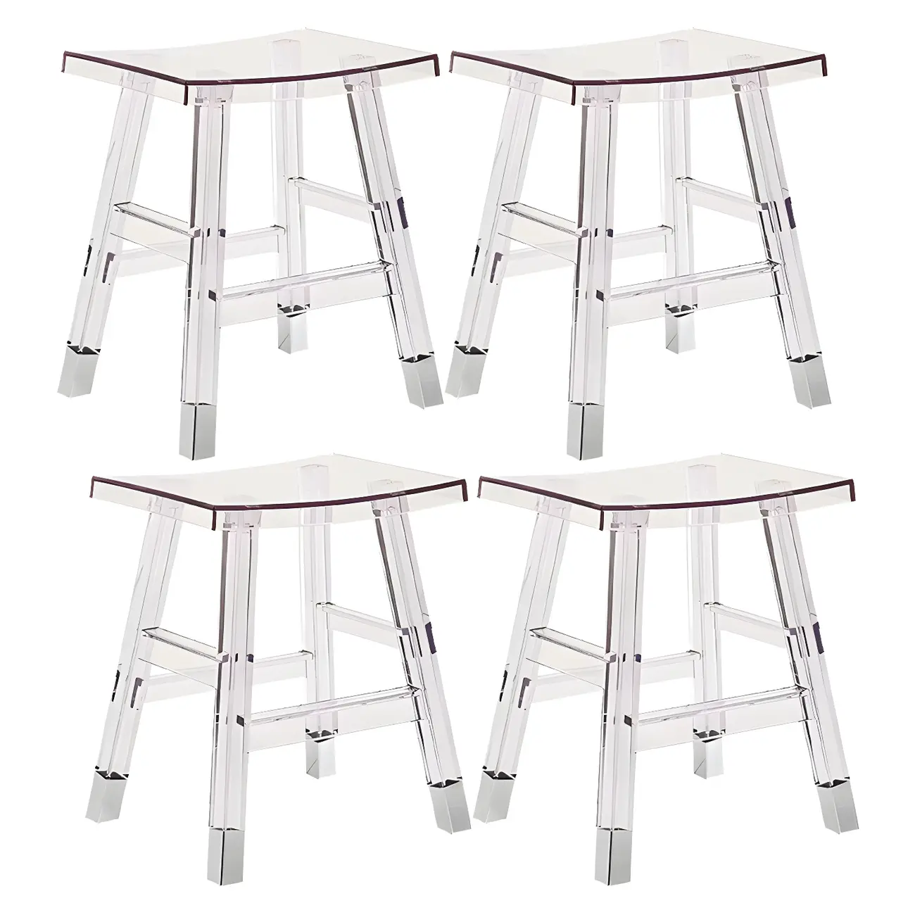 Vibrant Colors Acrylic Chic Coffee Chair Stackable Bar Stool Image - 15 | homeyfad