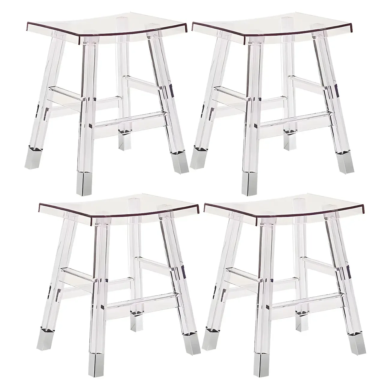 Vibrant Colors Acrylic Chic Coffee Chair Stackable Bar Stool Image - 15