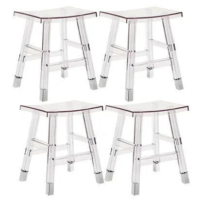 Vibrant Colors Acrylic Chic Coffee Chair Stackable Bar Stool Image - 15