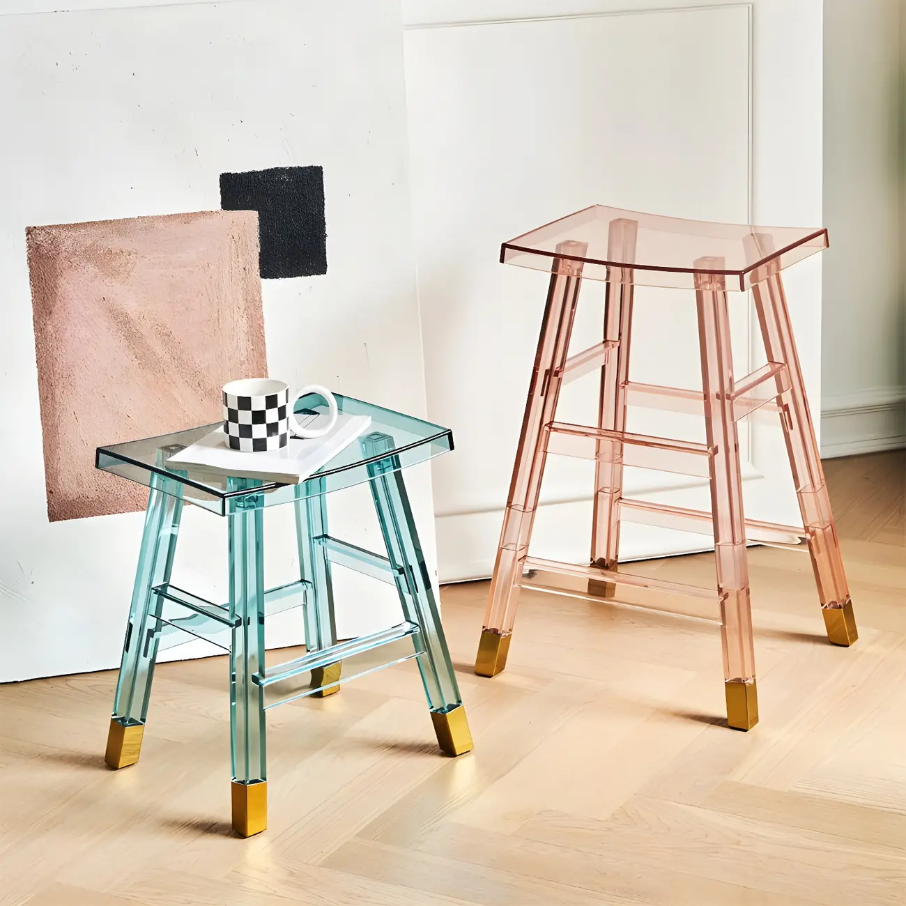 Vibrant Colors Acrylic Chic Coffee Chair Stackable Bar Stool Image - 1 | homeyfad