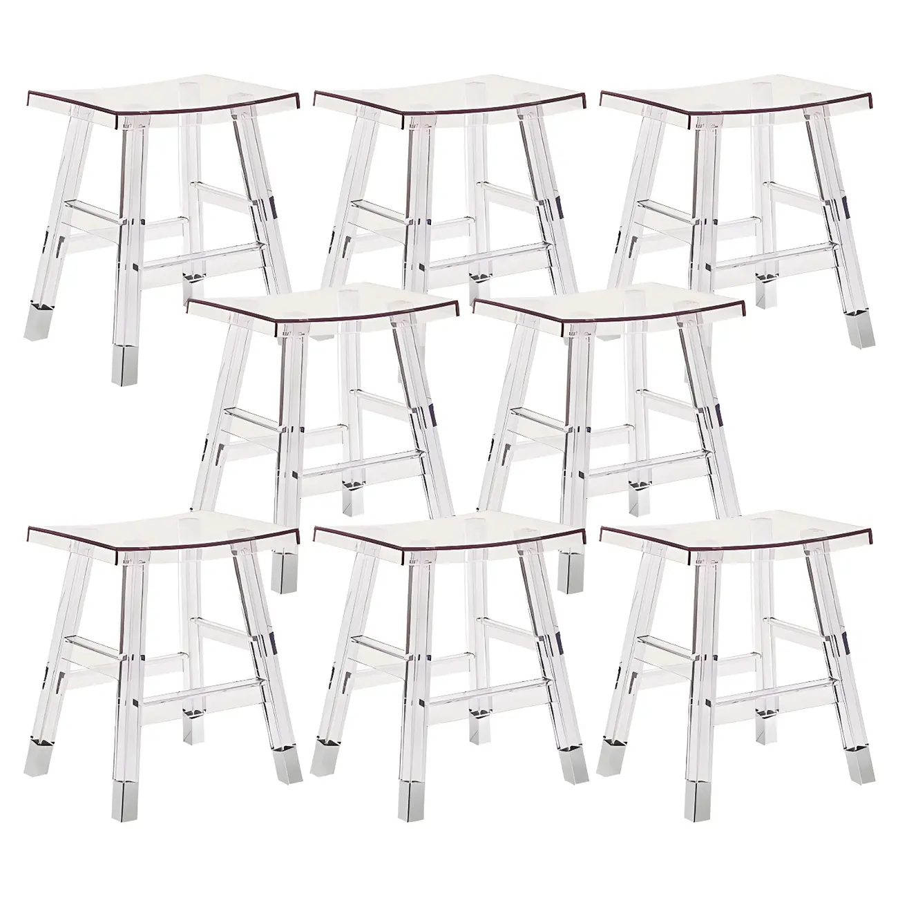 Vibrant Colors Acrylic Chic Coffee Chair Stackable Bar Stool Image - 17 | homeyfad