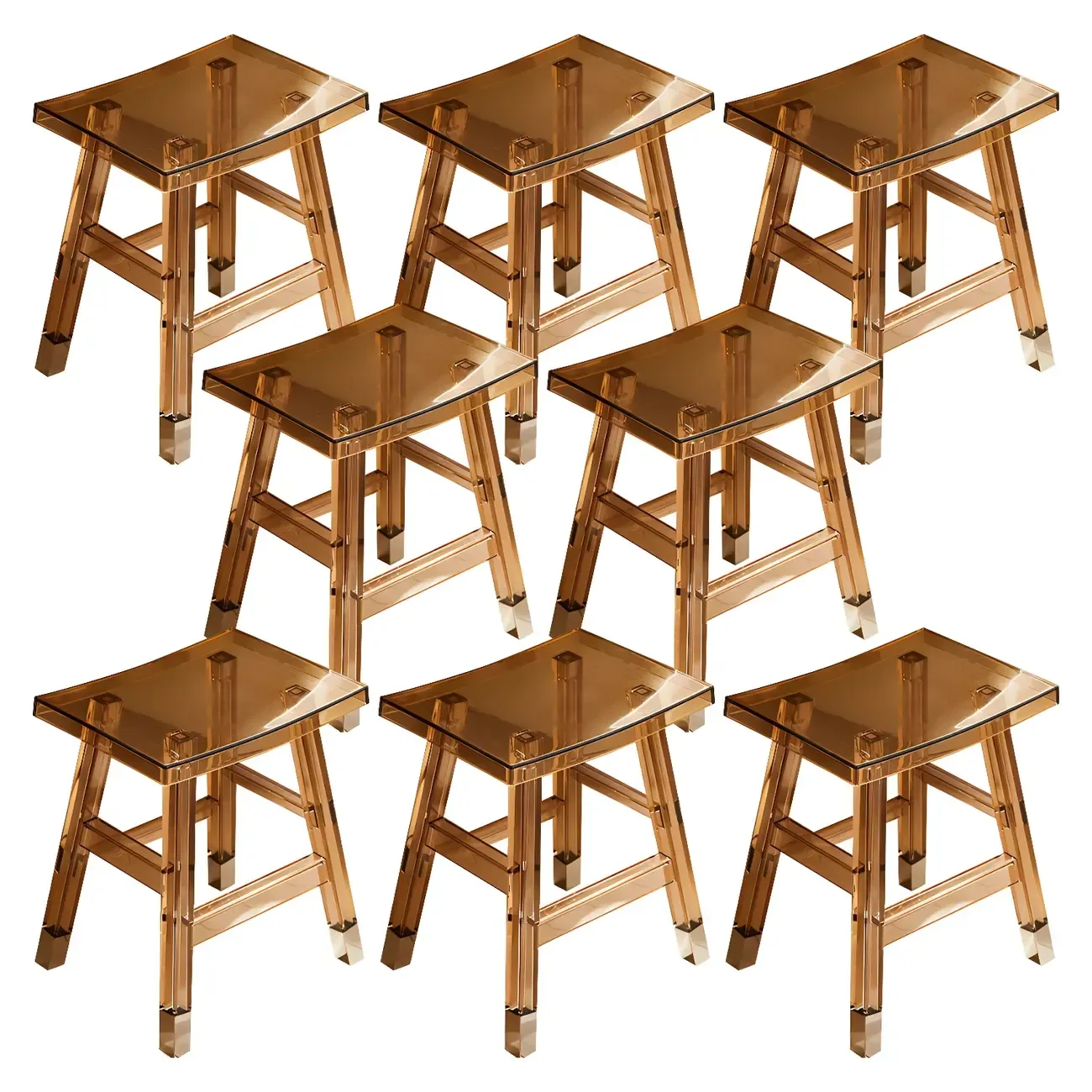 Vibrant Colors Acrylic Chic Coffee Chair Stackable Bar Stool Image - 22