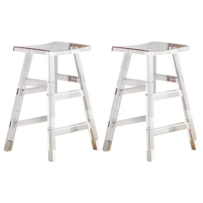 Vibrant Colors Acrylic Chic Coffee Chair Stackable Bar Stool Image - 34