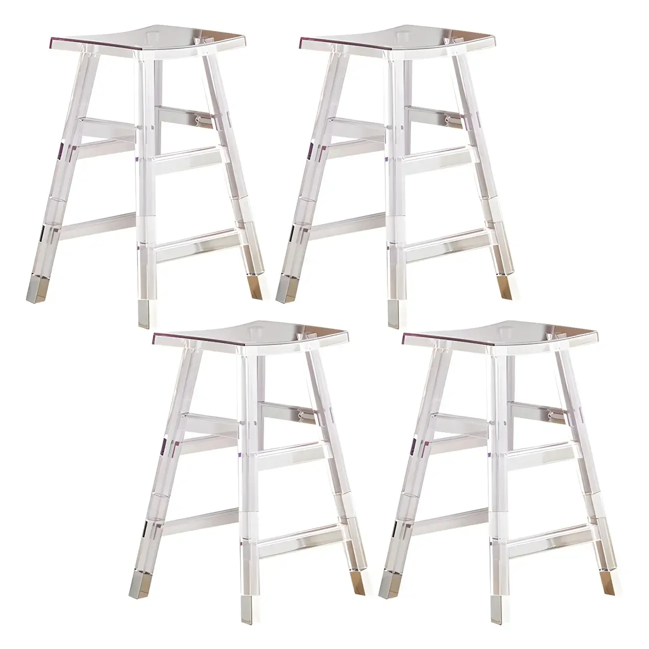 Vibrant Colors Acrylic Chic Coffee Chair Stackable Bar Stool Image - 35