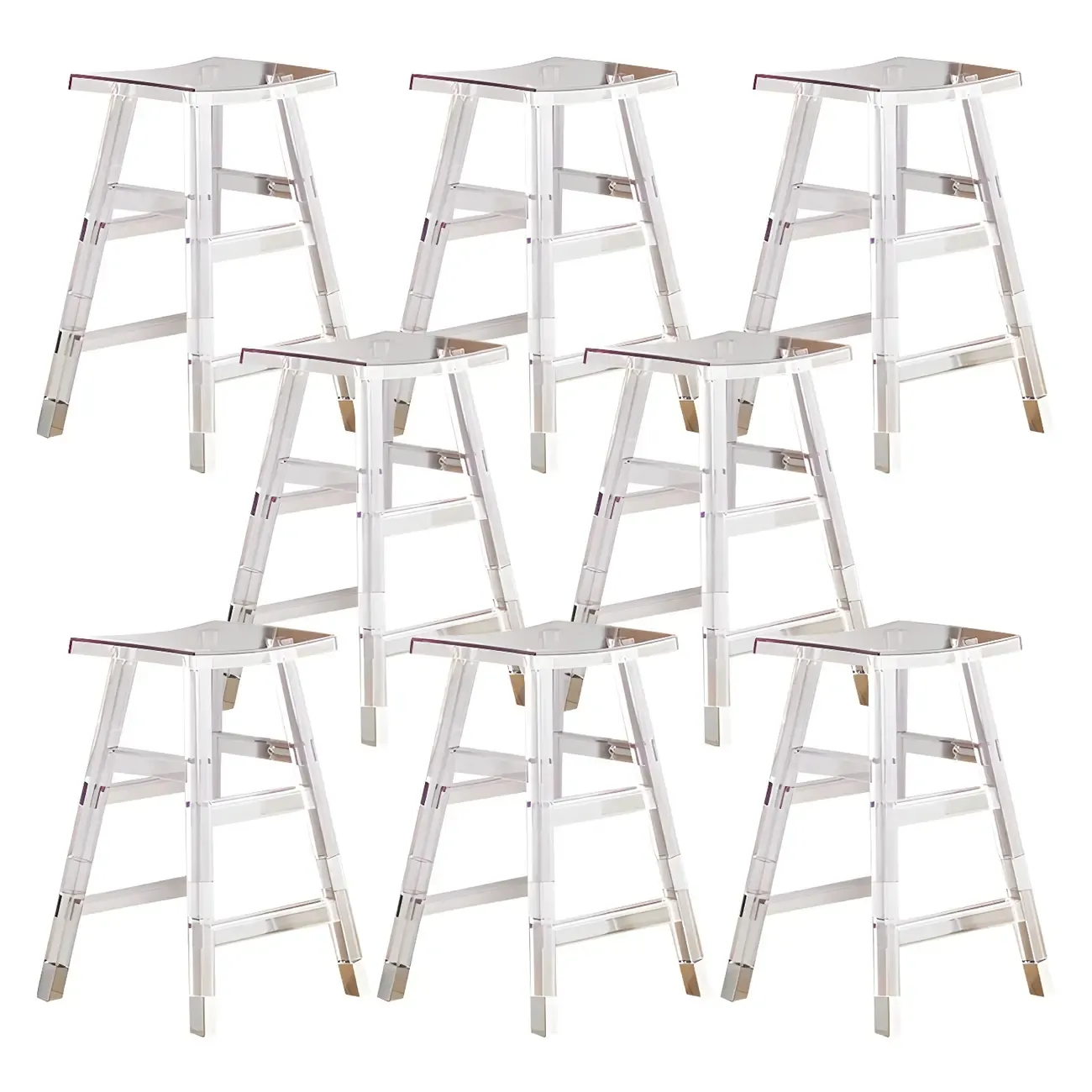 Vibrant Colors Acrylic Chic Coffee Chair Stackable Bar Stool Image - 37