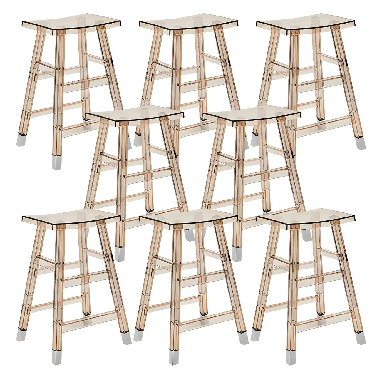 Vibrant Colors Acrylic Chic Coffee Chair Stackable Bar Stool Image - 42