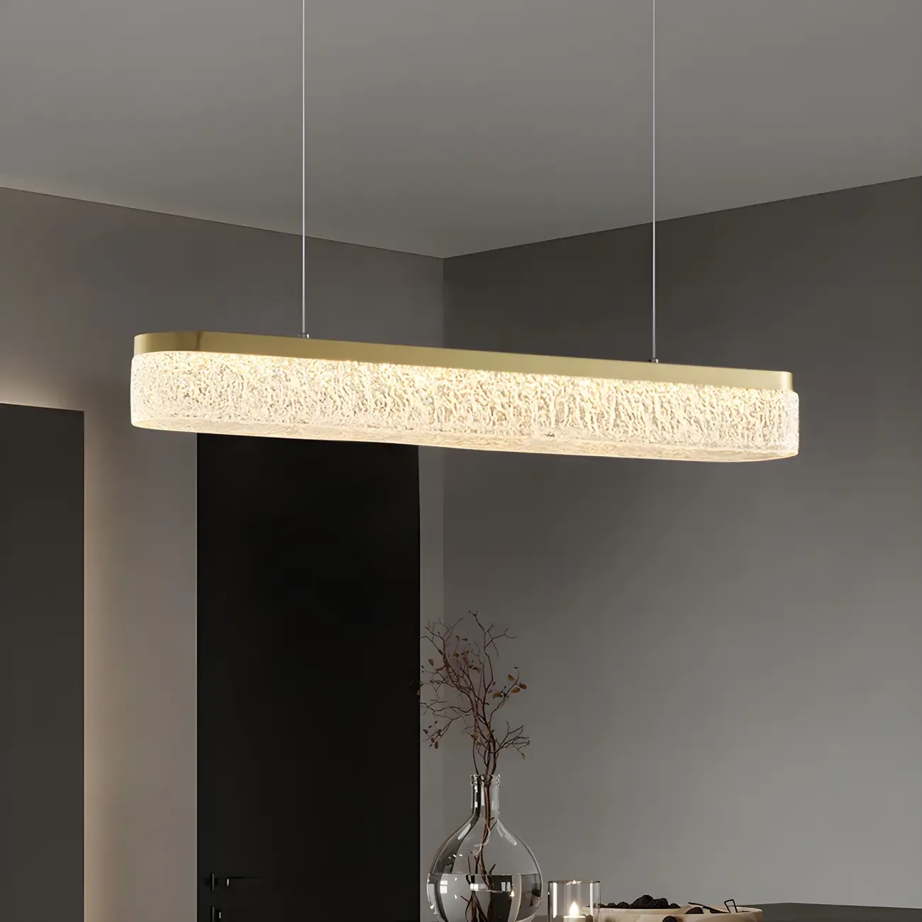 Modern Gold 3-Gear Dimming LED Island Light for Kitchen Image - 1