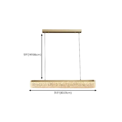 Modern Gold 3-Gear Dimming LED Island Light for Kitchen #size