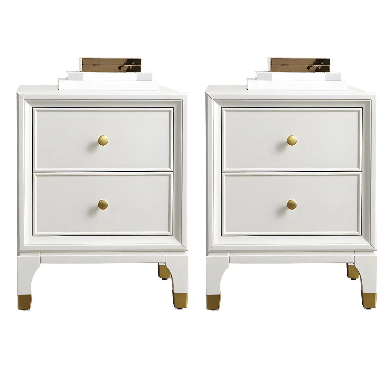 Narrow Bedroom Tip Resistant White Wood Nightstand Image - 7 | homeyfad