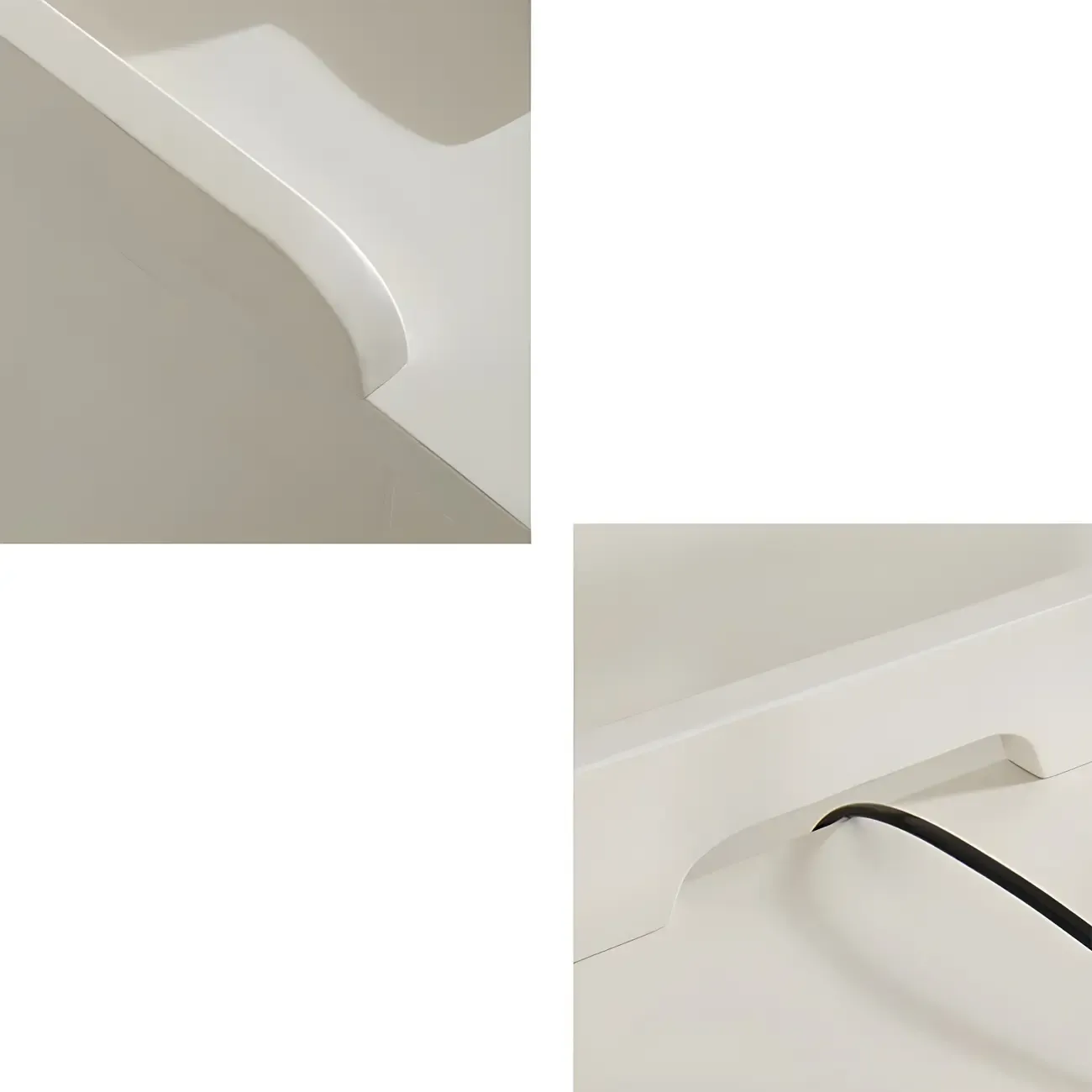 Narrow Bedroom Tip Resistant White Wood Nightstand Image - 10