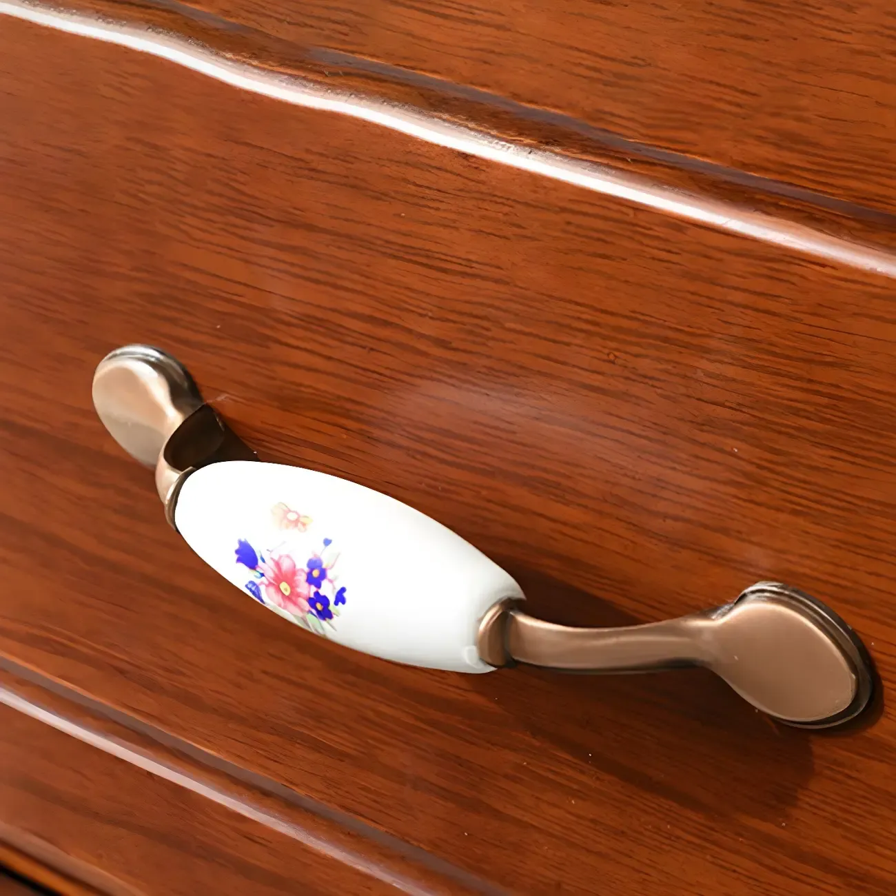 Contemporary White-Brown Wooden Double Dresser with Drawers Image - 20