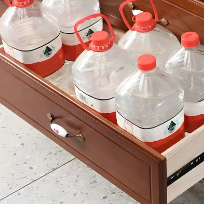 Contemporary White-Brown Wooden Double Dresser with Drawers Image - 22