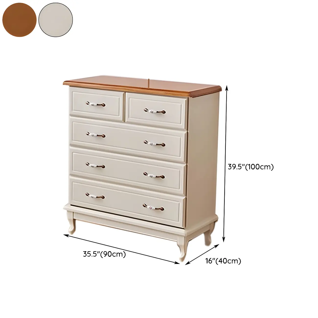 Contemporary White-Brown Wooden Double Dresser with Drawers #size | homeyfad