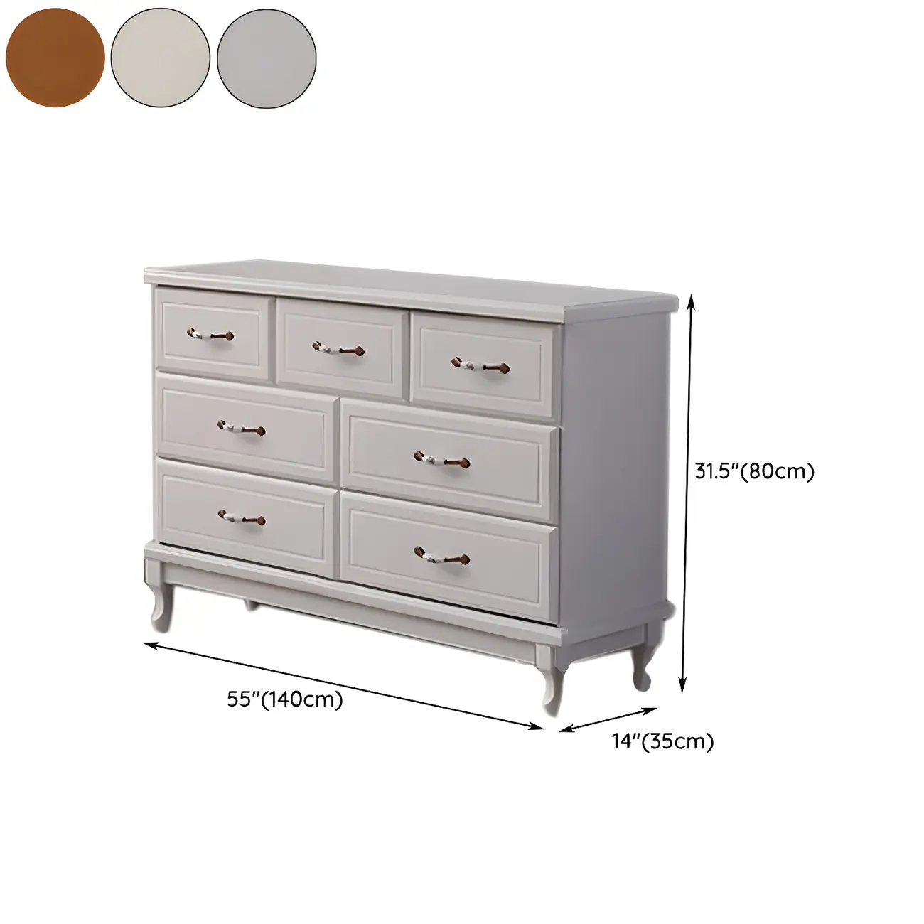 Contemporary White-Brown Wooden Double Dresser with Drawers Image - 29 | homeyfad