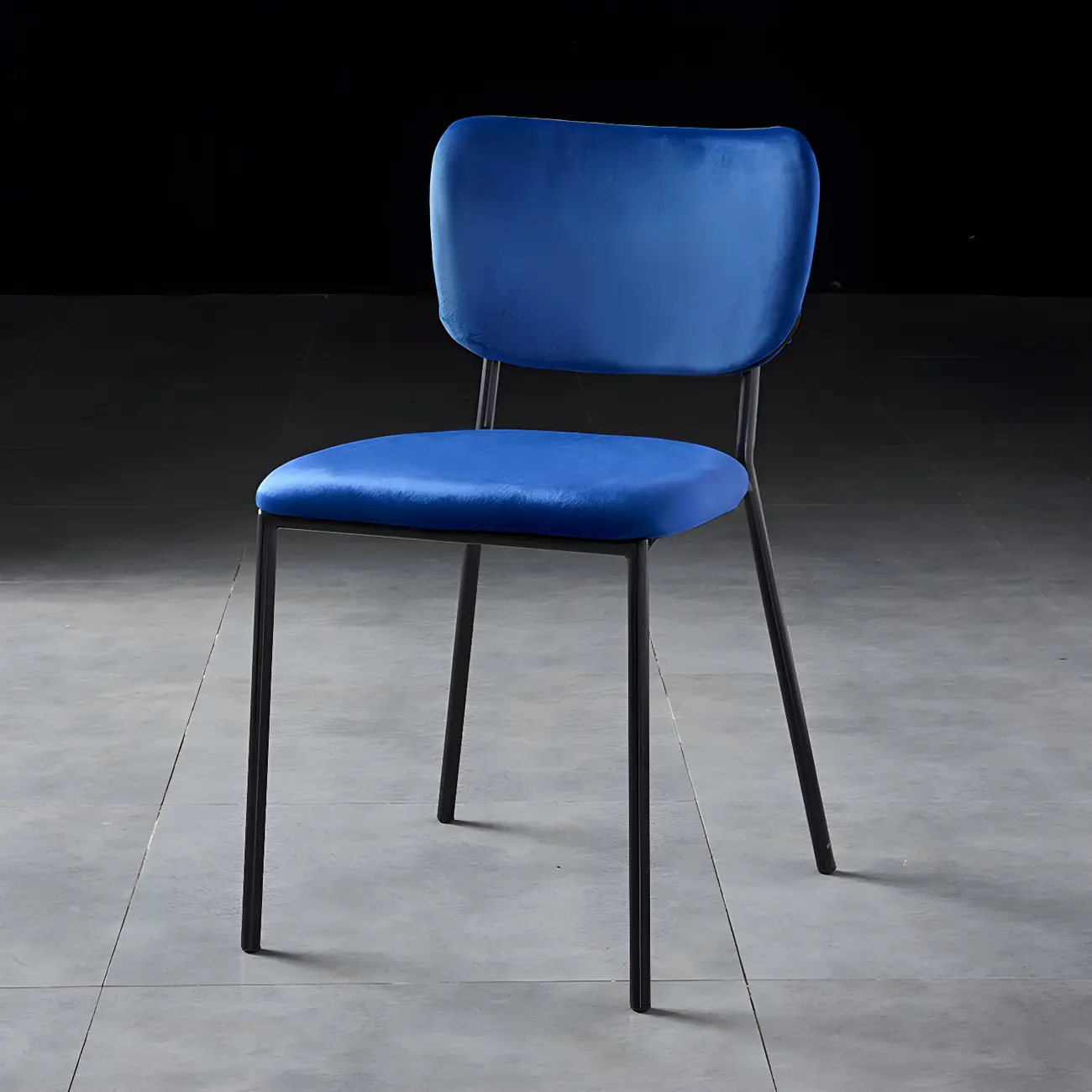 Glam Open Back Armless Stackable Faux Leather Dining Chair Image - 2 | homeyfad