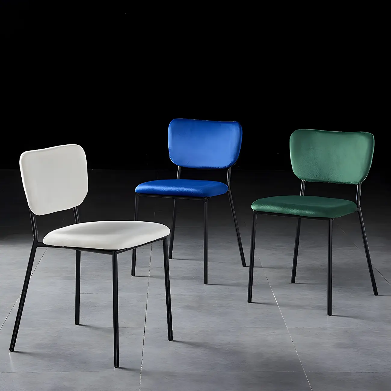 Glam Open Back Armless Stackable Faux Leather Dining Chair Image - 3 | homeyfad