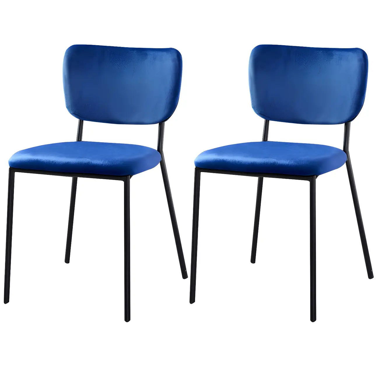 Glam Open Back Armless Stackable Faux Leather Dining Chair Image - 4 | homeyfad