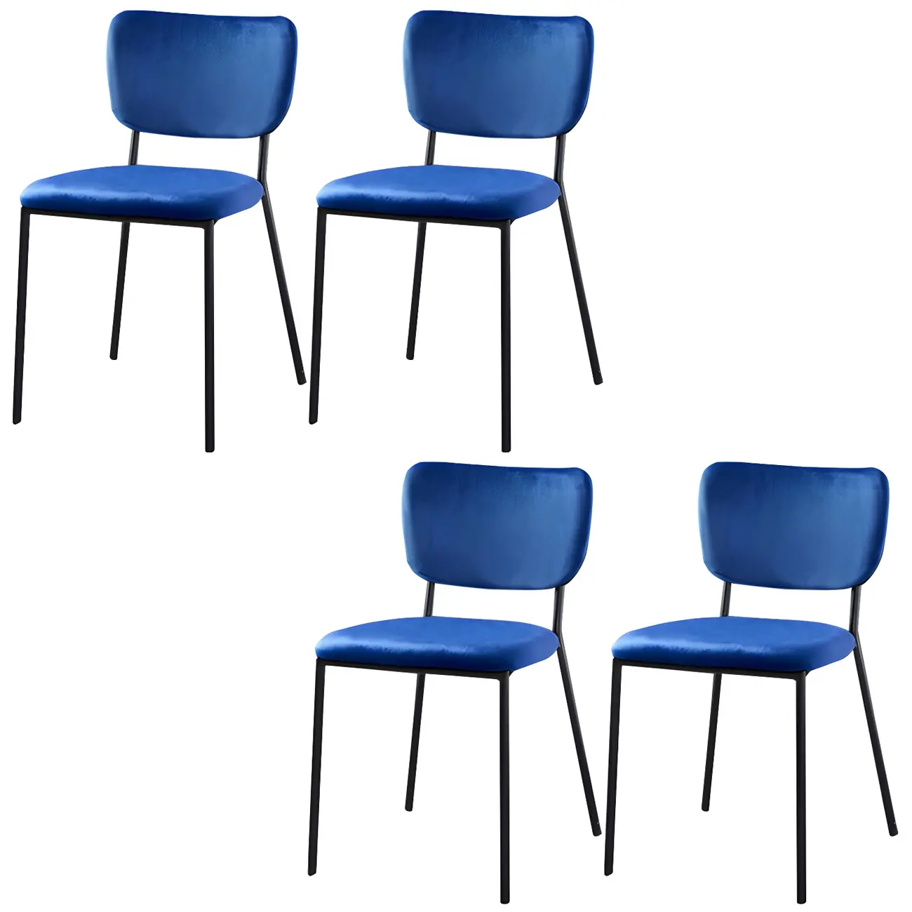 Glam Open Back Armless Stackable Faux Leather Dining Chair Image - 6 | homeyfad