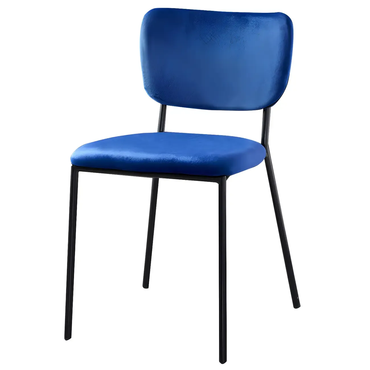 Glam Open Back Armless Stackable Faux Leather Dining Chair Image - 9