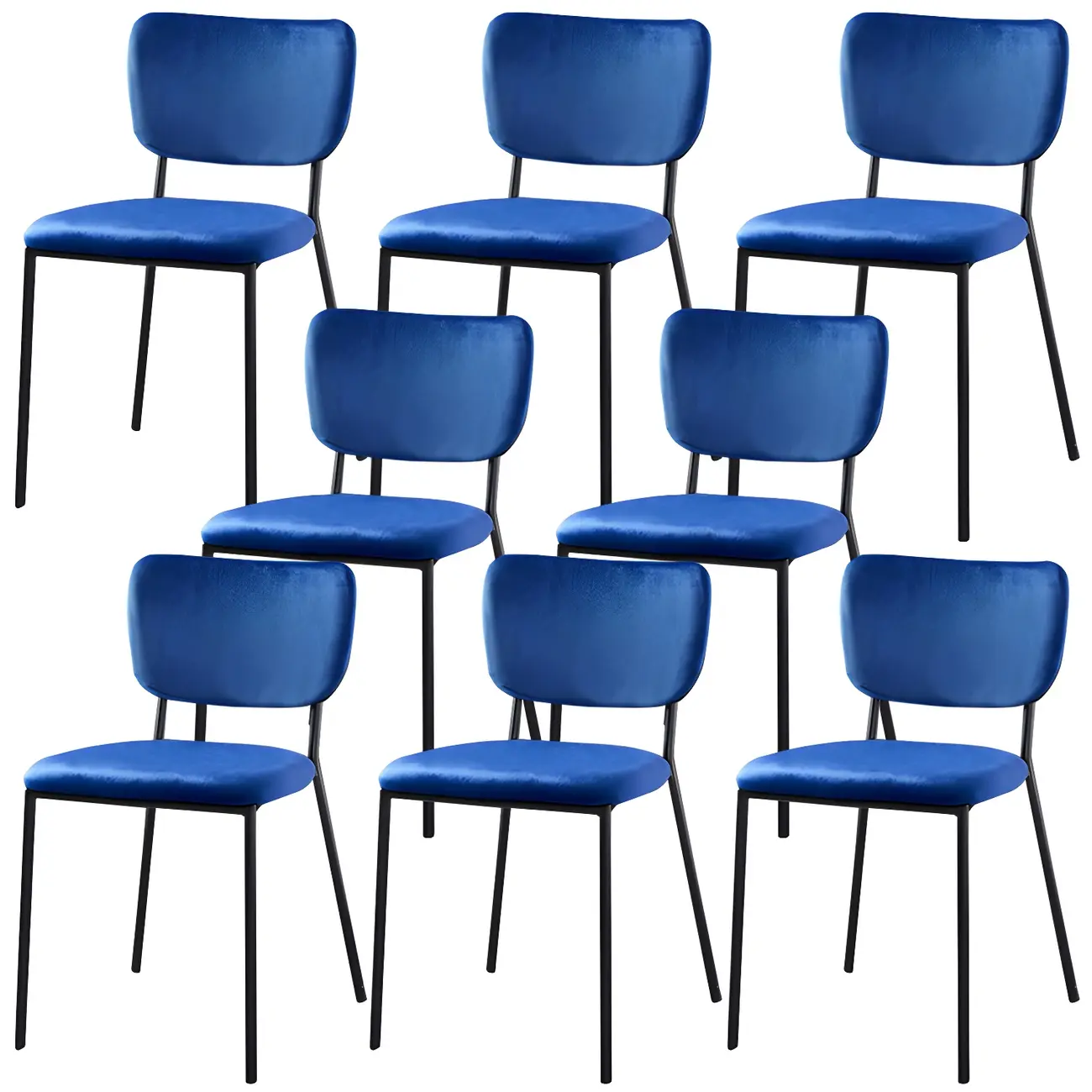 Glam Open Back Armless Stackable Faux Leather Dining Chair Image - 10 | homeyfad