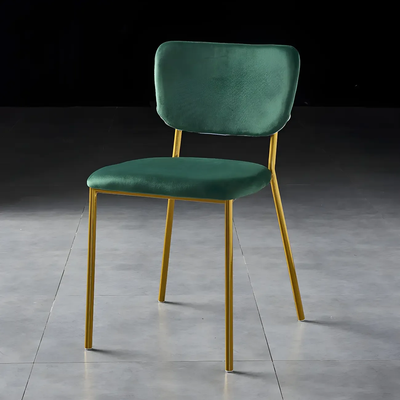 Glam Open Back Armless Stackable Faux Leather Dining Chair Image - 12