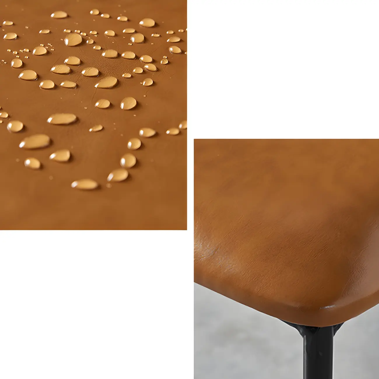 Glam Open Back Armless Stackable Faux Leather Dining Chair Image - 13 | homeyfad