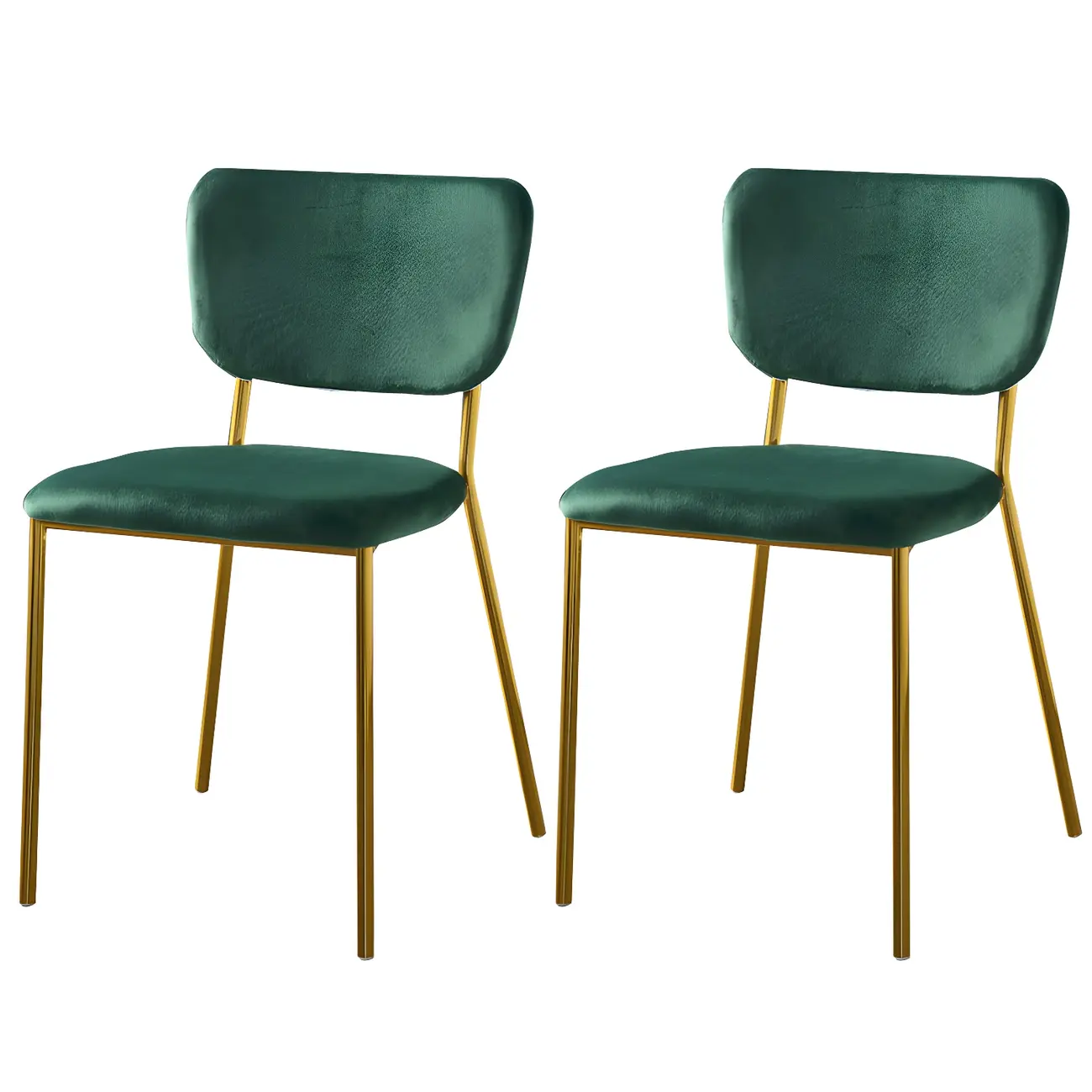 Glam Open Back Armless Stackable Faux Leather Dining Chair Image - 14 | homeyfad