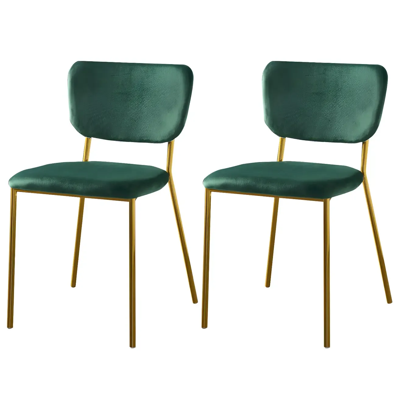 Glam Open Back Armless Stackable Faux Leather Dining Chair Image - 14