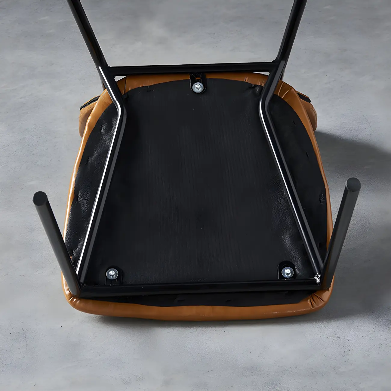 Glam Open Back Armless Stackable Faux Leather Dining Chair Image - 15 | homeyfad