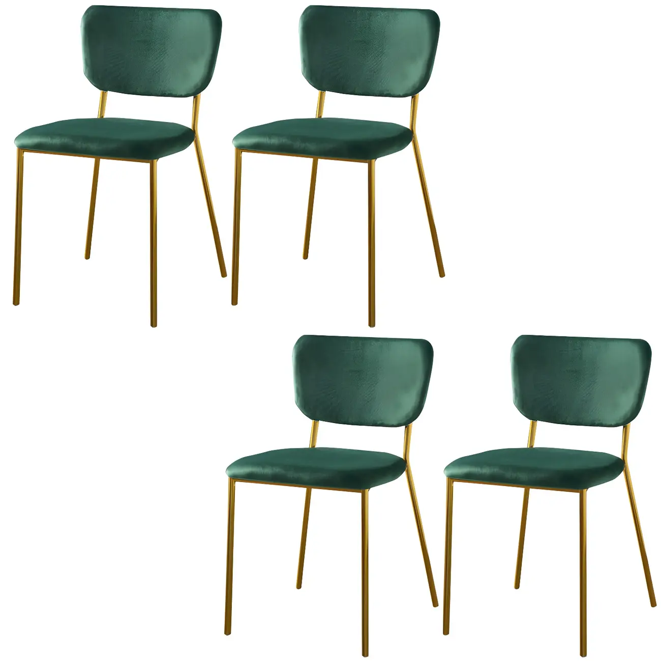 Glam Open Back Armless Stackable Faux Leather Dining Chair Image - 16 | homeyfad