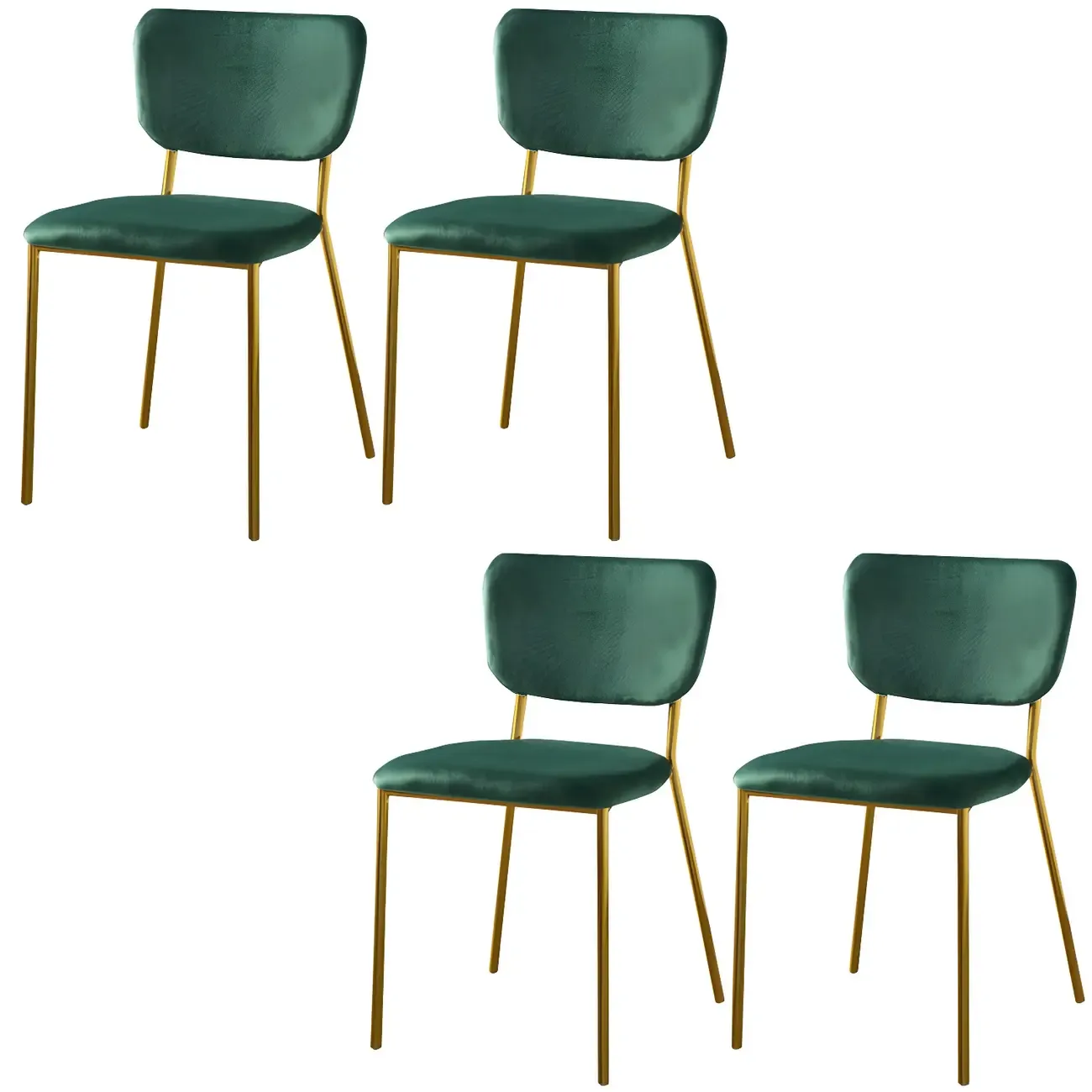 Glam Open Back Armless Stackable Faux Leather Dining Chair Image - 16