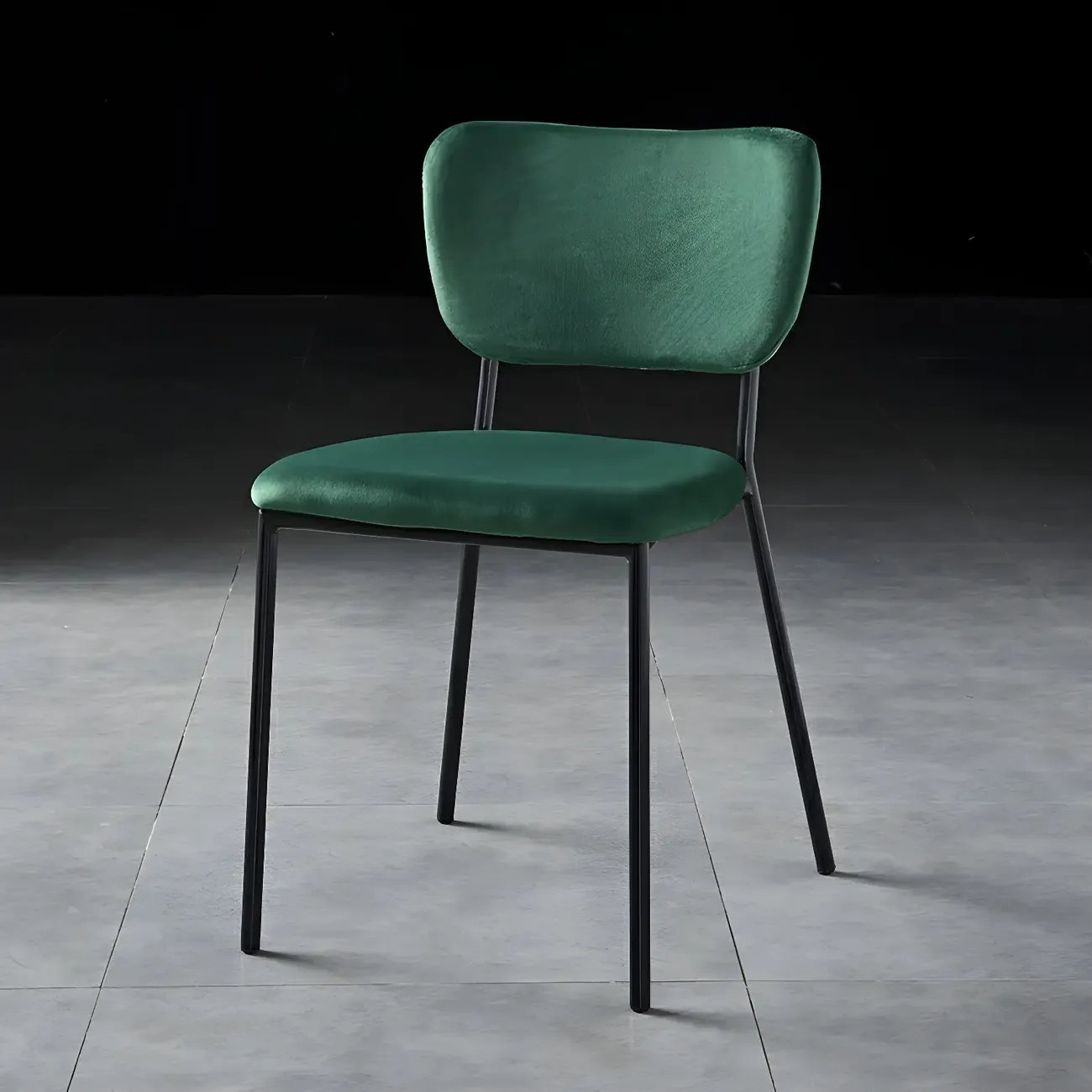 Glam Open Back Armless Stackable Faux Leather Dining Chair Image - 25