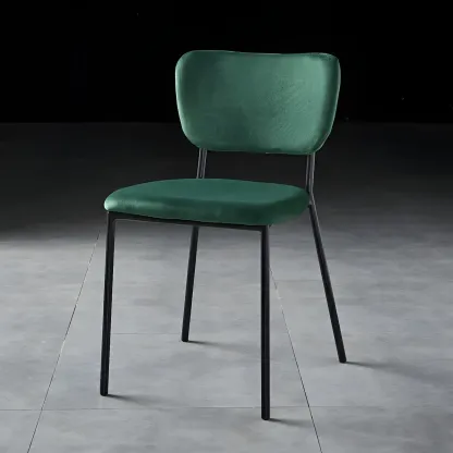 Glam Open Back Armless Stackable Faux Leather Dining Chair Image - 25