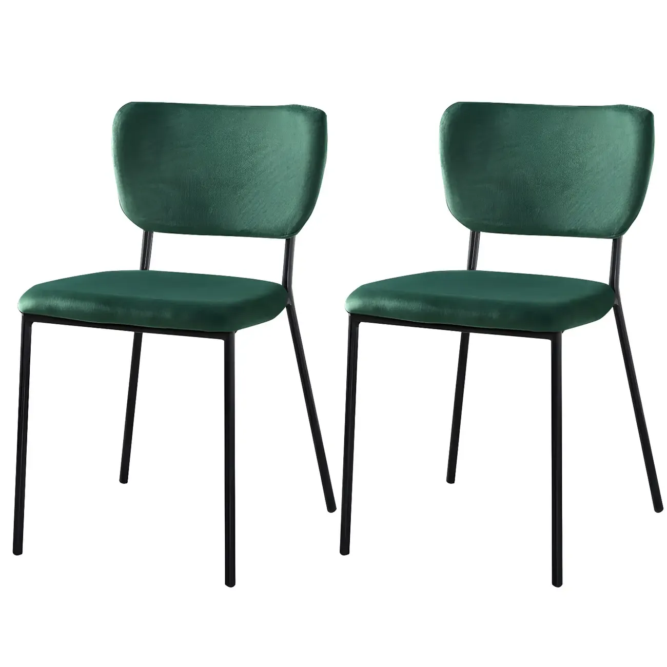 Glam Open Back Armless Stackable Faux Leather Dining Chair Image - 26