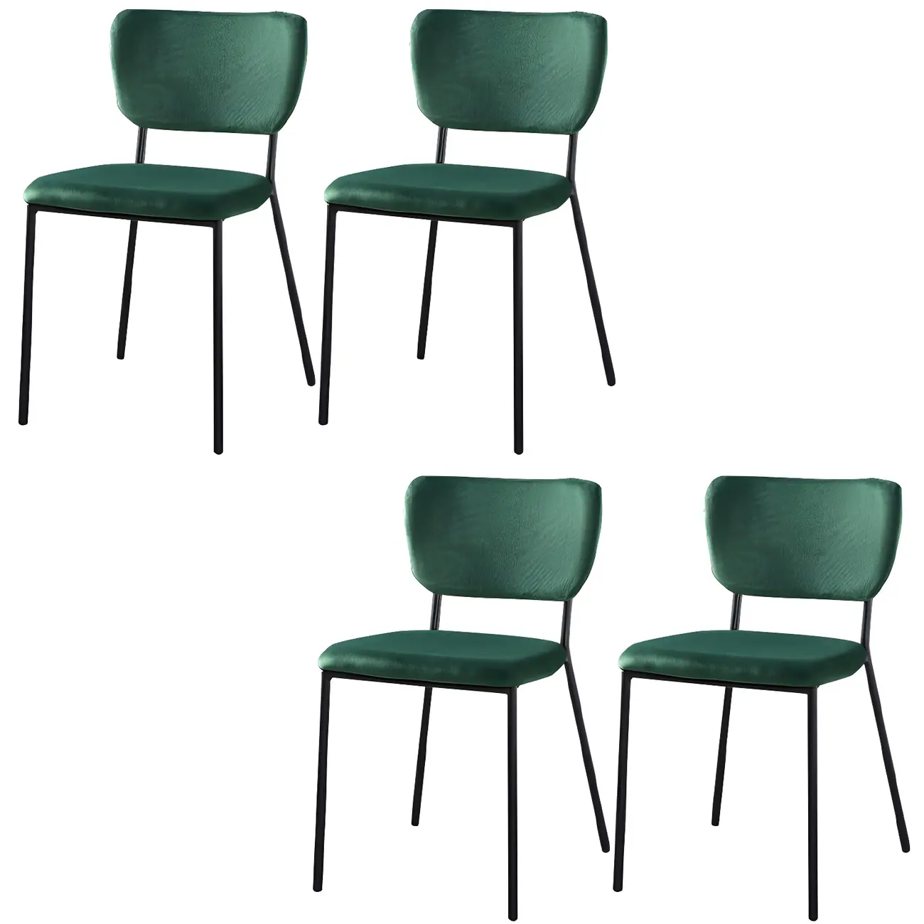 Glam Open Back Armless Stackable Faux Leather Dining Chair Image - 27 | homeyfad