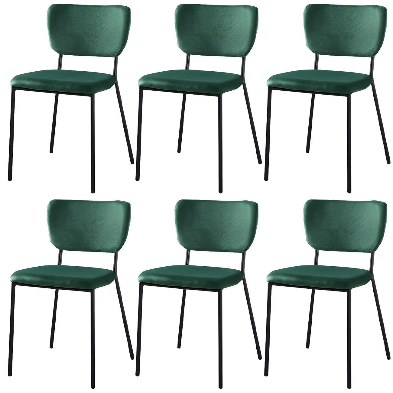 Glam Open Back Armless Stackable Faux Leather Dining Chair Image - 28 | homeyfad