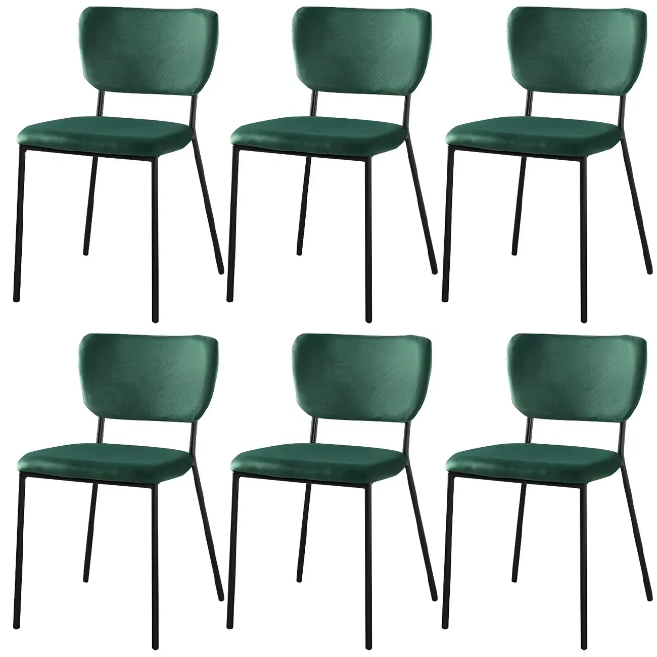 Glam Open Back Armless Stackable Faux Leather Dining Chair Image - 28