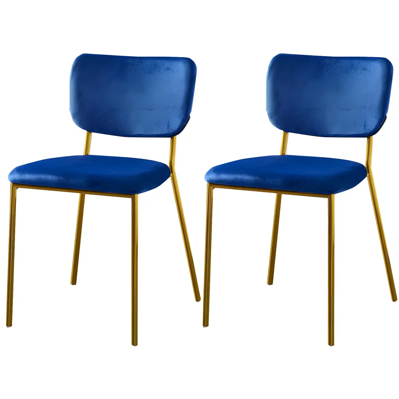 Glam Open Back Armless Stackable Faux Leather Dining Chair Image - 31