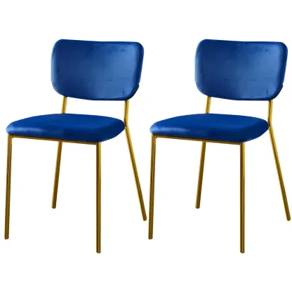 Glam Open Back Armless Stackable Faux Leather Dining Chair Image - 31