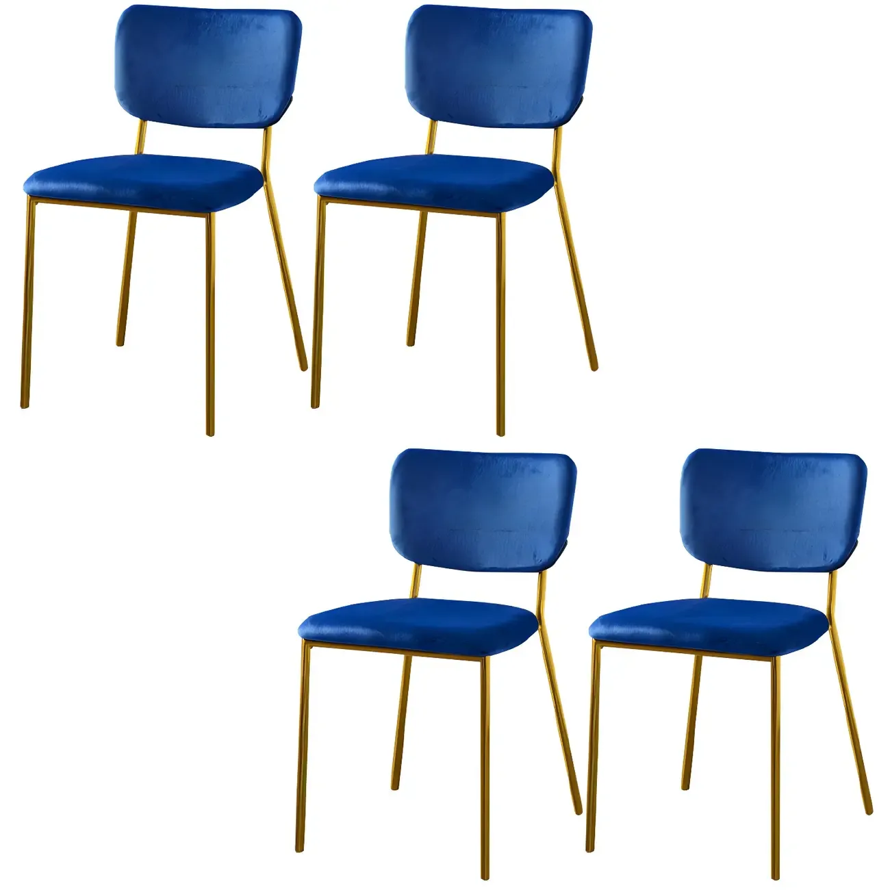 Glam Open Back Armless Stackable Faux Leather Dining Chair Image - 32