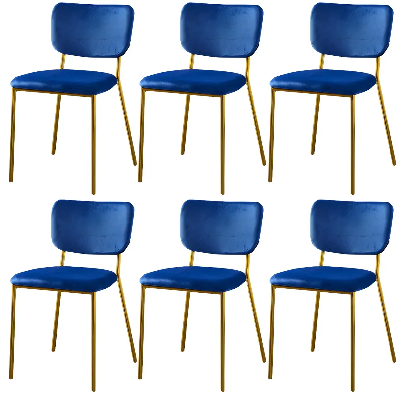 Glam Open Back Armless Stackable Faux Leather Dining Chair Image - 33