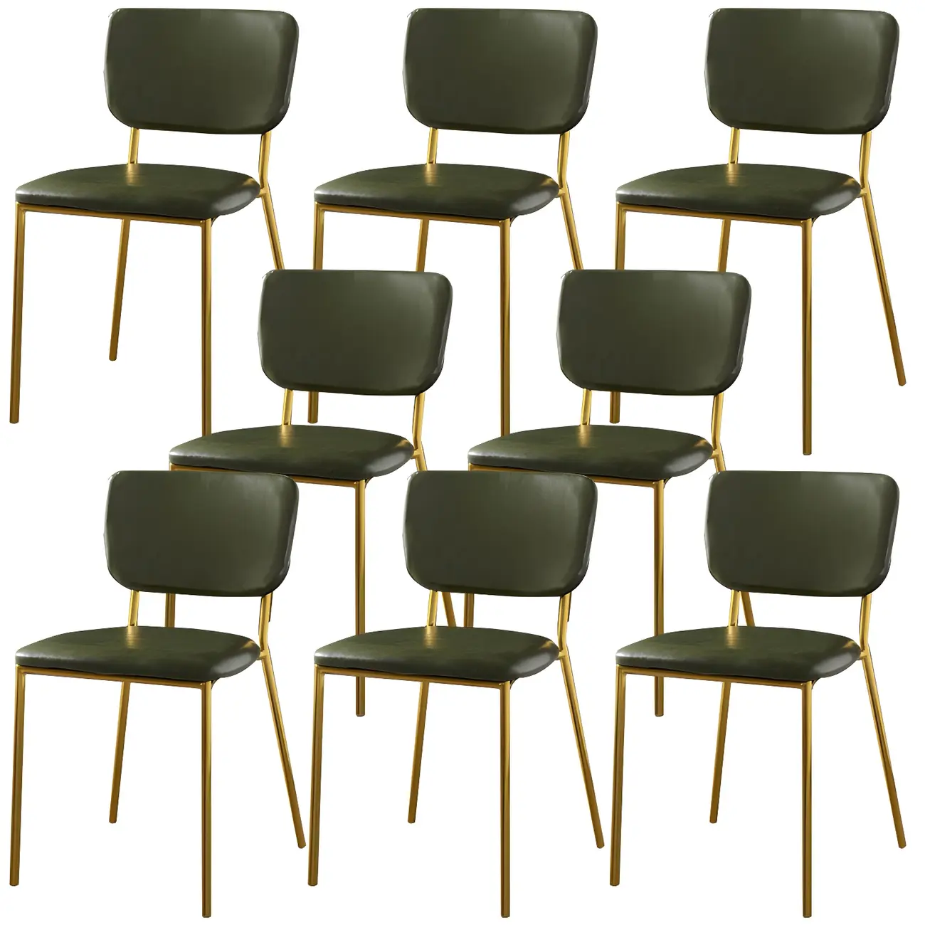 Glam Open Back Armless Stackable Faux Leather Dining Chair Image - 44 | homeyfad