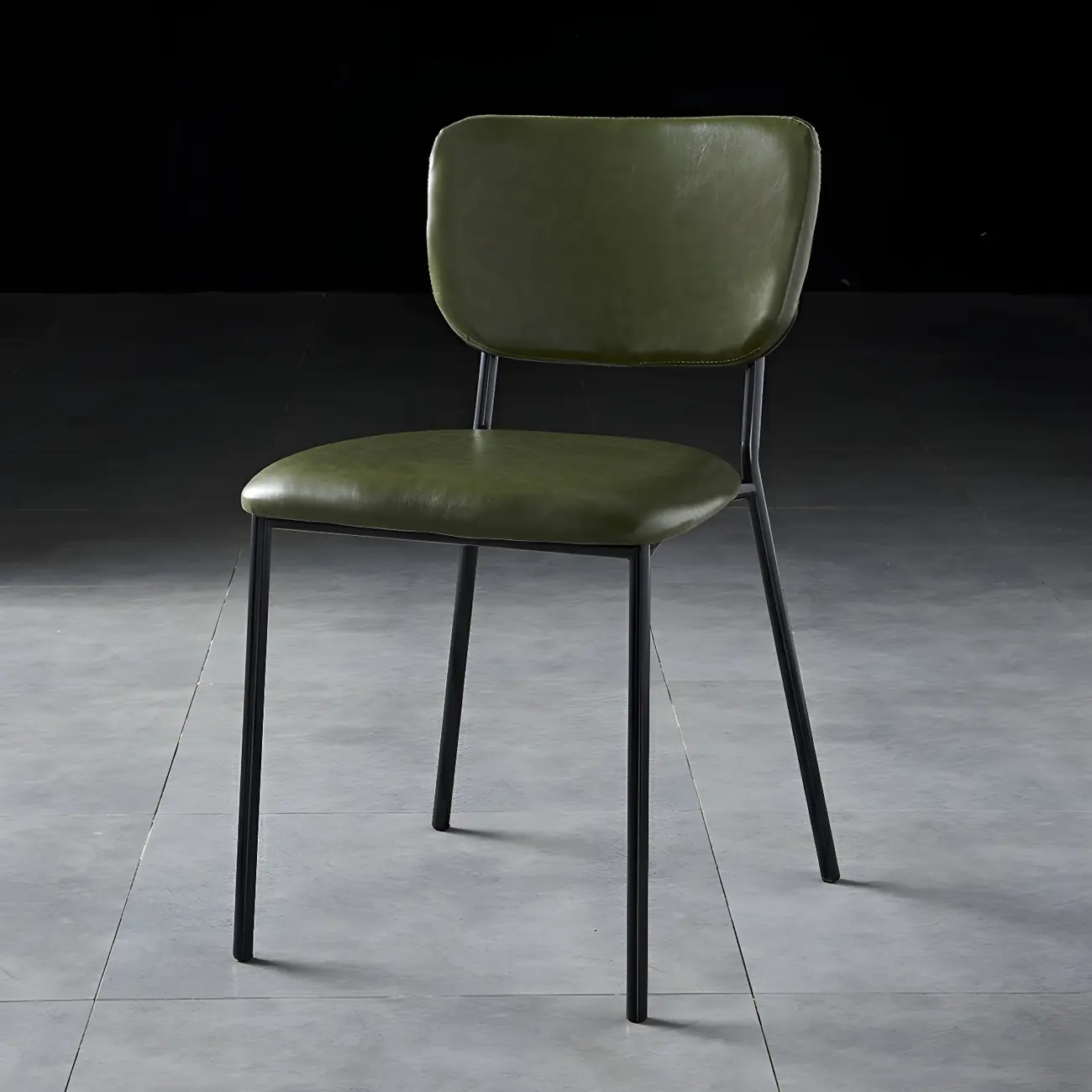 Glam Open Back Armless Stackable Faux Leather Dining Chair Image - 45 | homeyfad