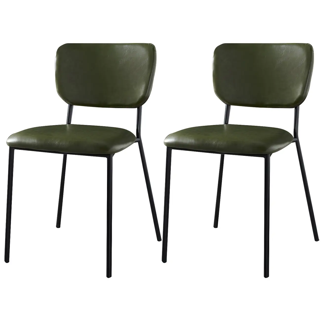 Glam Open Back Armless Stackable Faux Leather Dining Chair Image - 46 | homeyfad