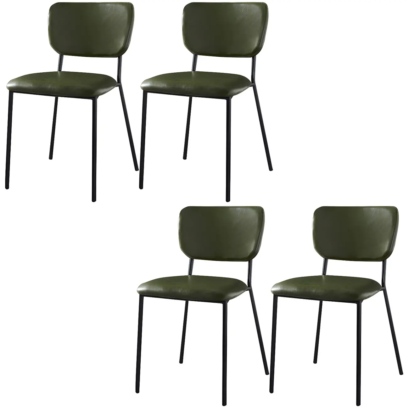 Glam Open Back Armless Stackable Faux Leather Dining Chair Image - 47 | homeyfad