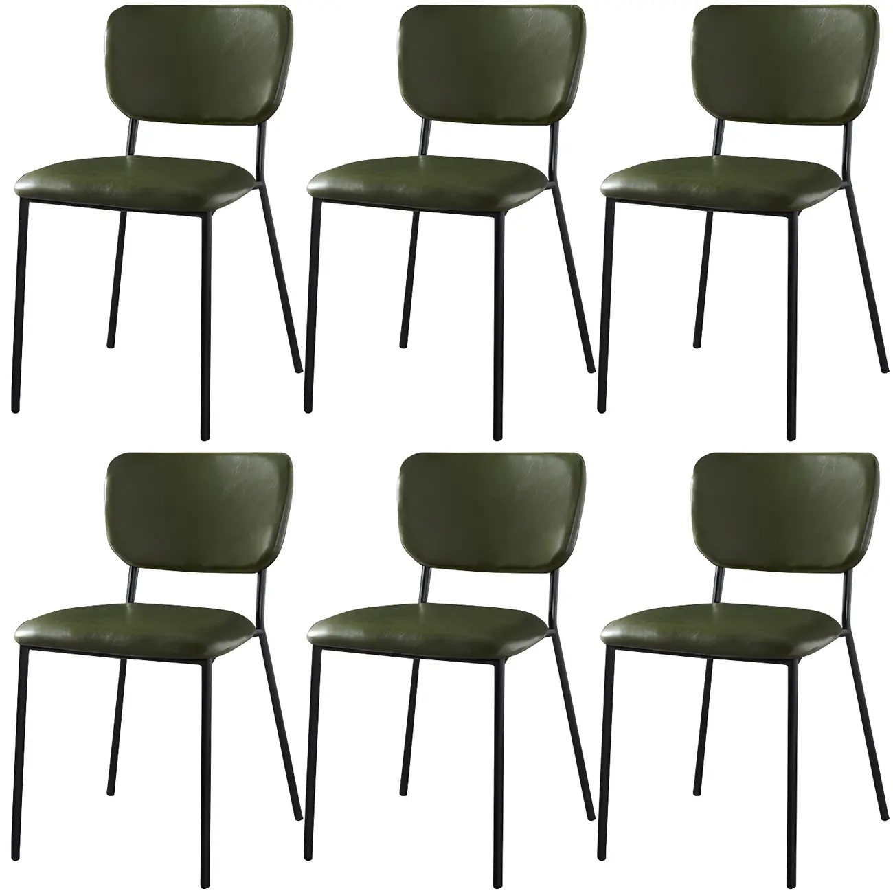 Glam Open Back Armless Stackable Faux Leather Dining Chair Image - 48 | homeyfad